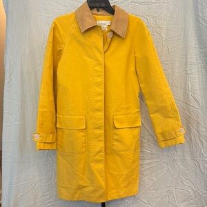 Isaac Mizrahi yellow coat with tan corduroy collar - Small